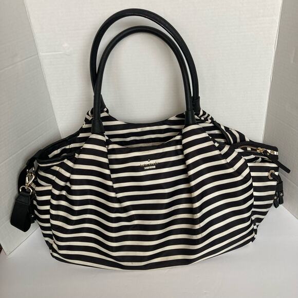Kate Spade Classic Nylon Stevie Striped Baby Diaper Bag - Picture 1 of 9